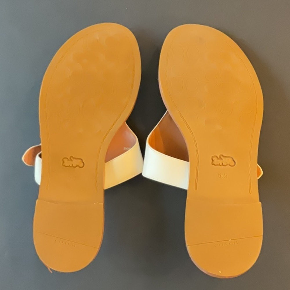 Coach Lesli leather sandal in Chalk size 6.5 - Picture 10 of 10